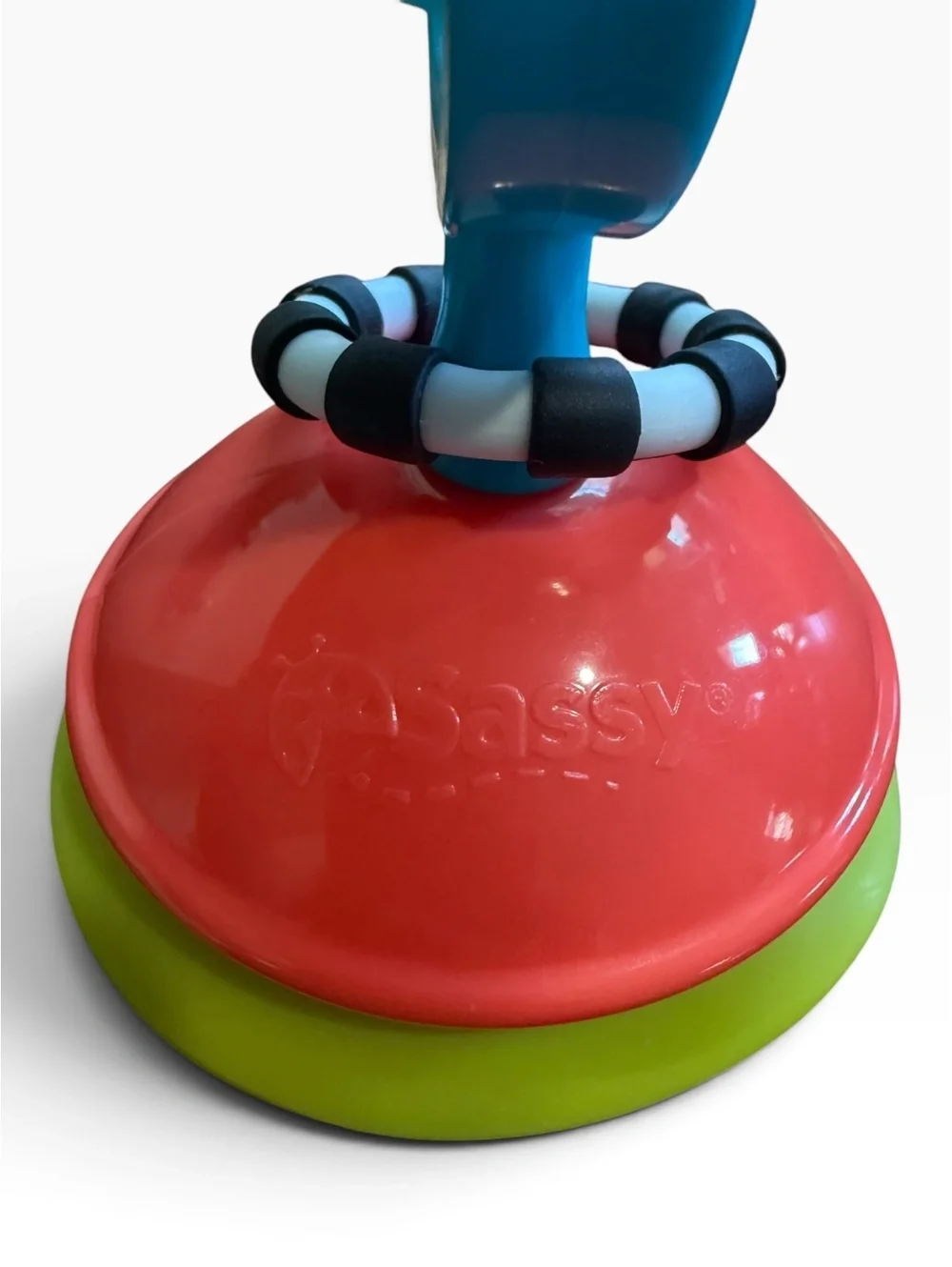 Sassy Developmental Baby Toys Set with Stacking Rings, Spinner, and Sensory Pop-